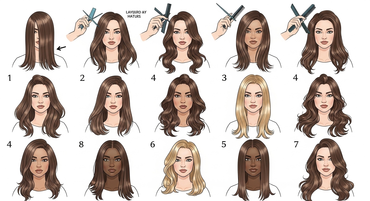 Chubby Face Long Layered Haircuts