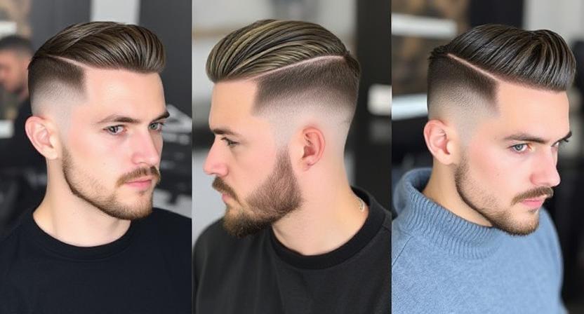 Grid of low taper hair styles of men for different lengths