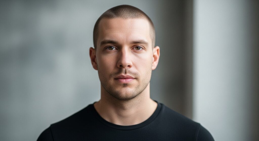 Simple short haircut for oval face shape male