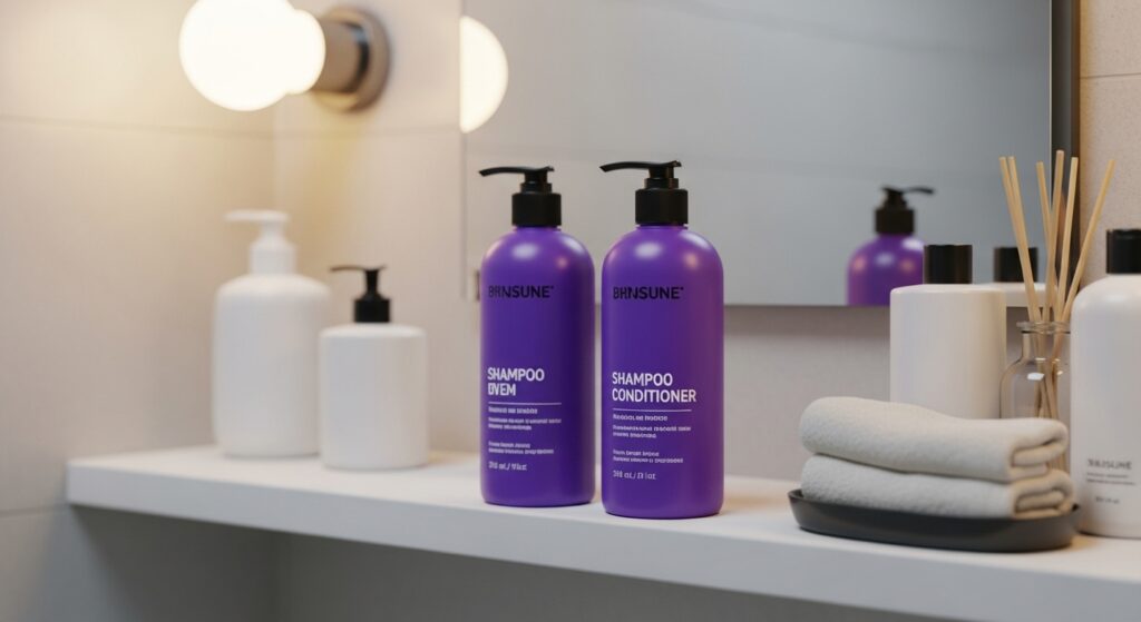 Hair treatment products for keeping blonde honey dye safe.