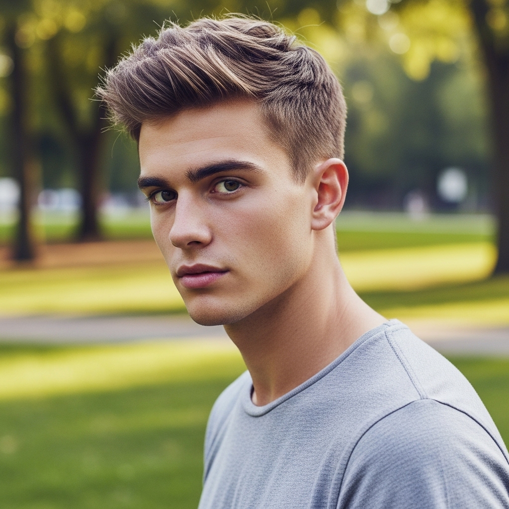 The textured crew cut haircut with the matte finish