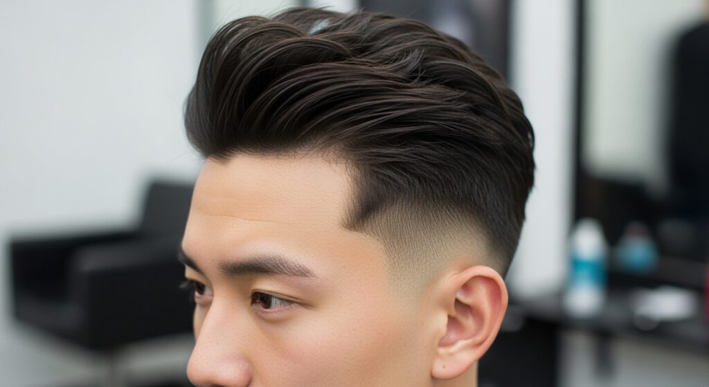 A picture of a modern-style short haircut with a pomade wax.