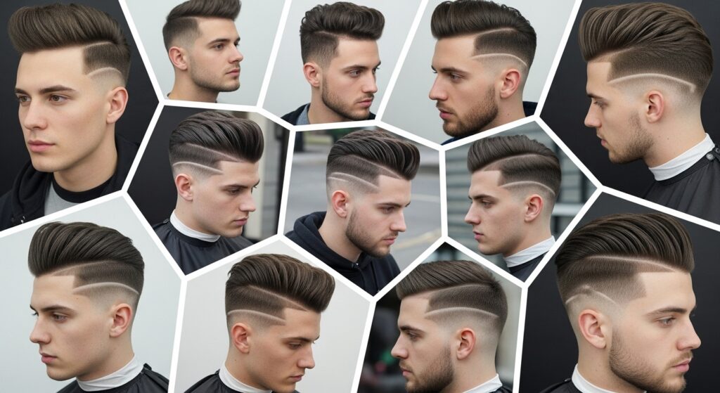 Different cultural variations of men’s fade haircuts.