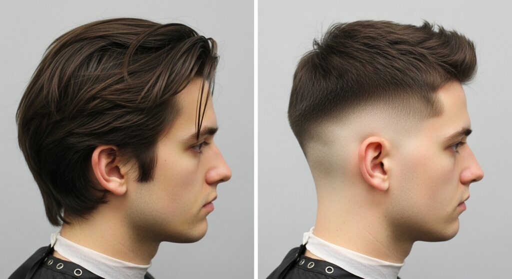 thick hair transformation taper cut off