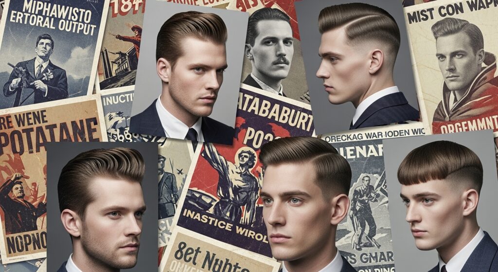 The difference between the historical Nazi images and the modern vintage haircuts.