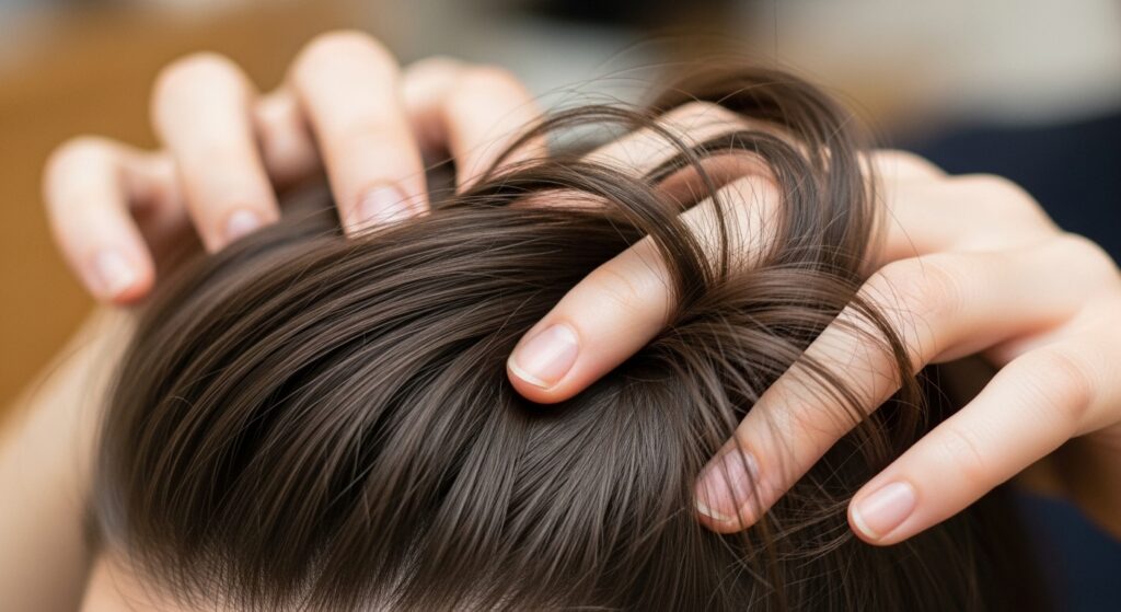 hand shaping men’s brush up hairstyle