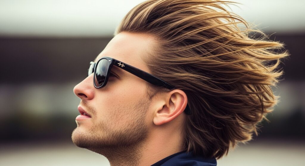  Medium length flow haircut for men outdoors