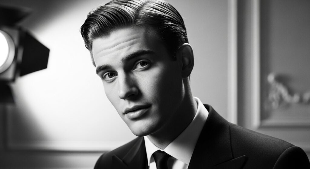 90s actors inspired middle part haircut with a retro vibe.