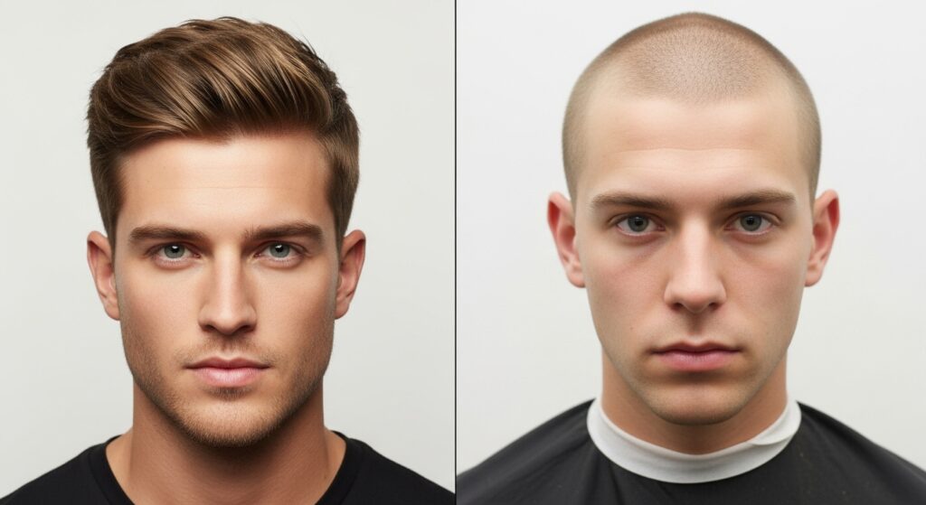 best vs worst hairstyle for diamond face shape man)