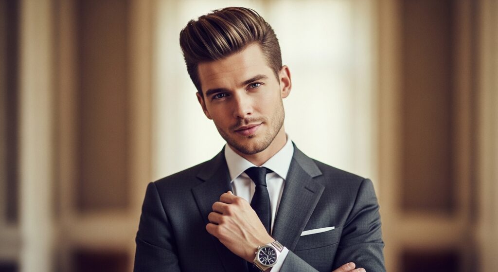 formal hairstyle diamond face shape male)